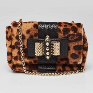 Christian Louboutin Leopard Print Pony Hair Sweet Charity Mini Bag